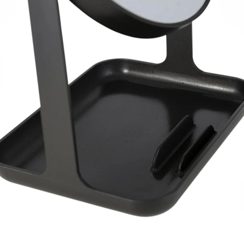 Round Makeup Mirror with 5X/1X and Organizer Tray